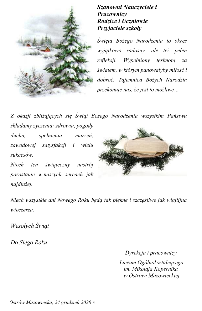 Życzenia świąteczne